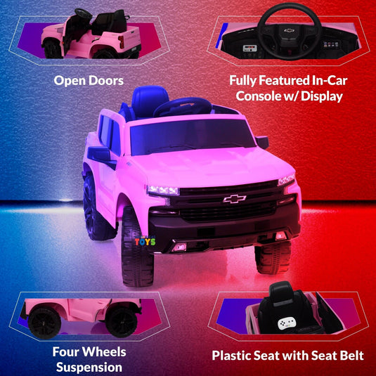 Chevrolet 12V R/C Truck with Suspension Wheels - Available in Multiple Colors
