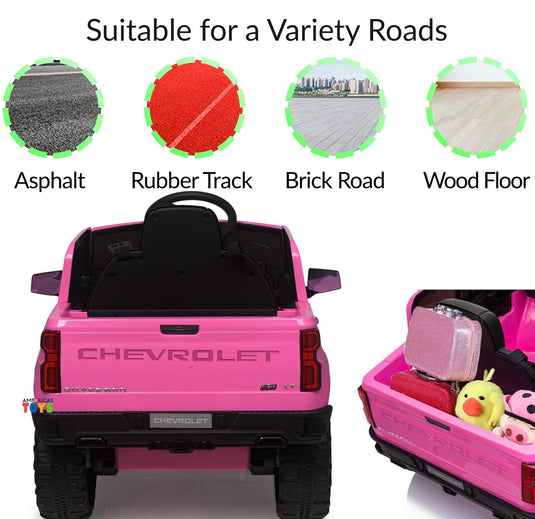 Chevrolet 12V R/C Truck with Suspension Wheels - Available in Multiple Colors