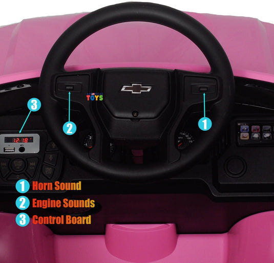 Chevrolet 12V R/C Truck with Suspension Wheels - Available in Multiple Colors