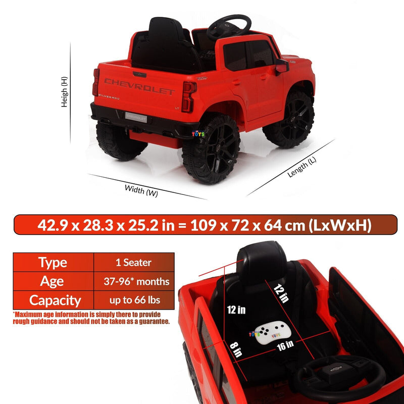 Load image into Gallery viewer, Chevrolet 12V R/C Truck with Suspension Wheels - Available in Multiple Colors

