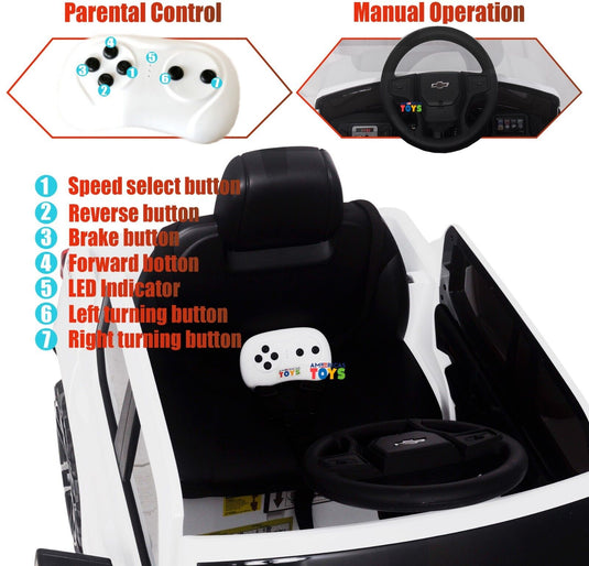 Chevrolet 12V R/C Truck with Suspension Wheels - Available in Multiple Colors