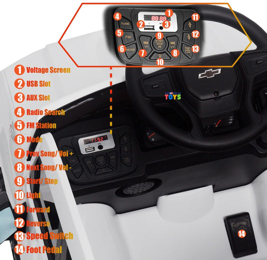 Chevrolet 12V R/C Truck with Suspension Wheels - Available in Multiple Colors