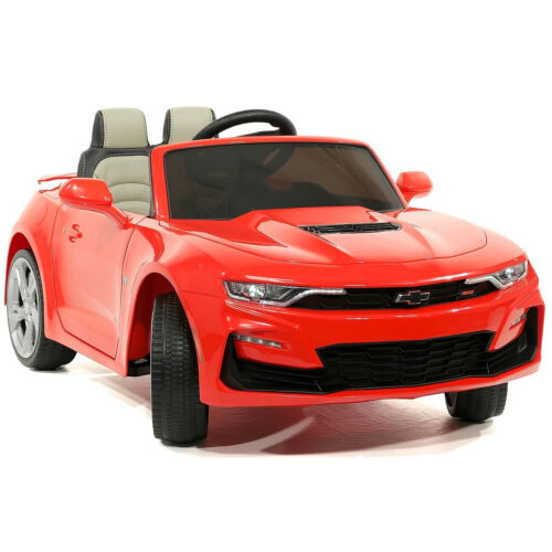 Chevrolet Camaro SS 12V Ride-On Car for Girls with Rubber Tires, Doors, and 3 Speeds - Red