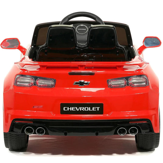 Chevrolet Camaro SS 12V Ride-On Car for Girls with Rubber Tires, Doors, and 3 Speeds - Red