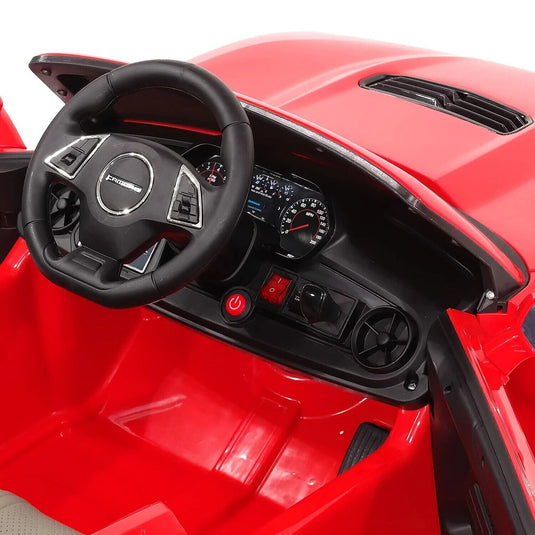 Chevrolet Camaro SS 12V Ride-On Car for Girls with Rubber Tires, Doors, and 3 Speeds - Red