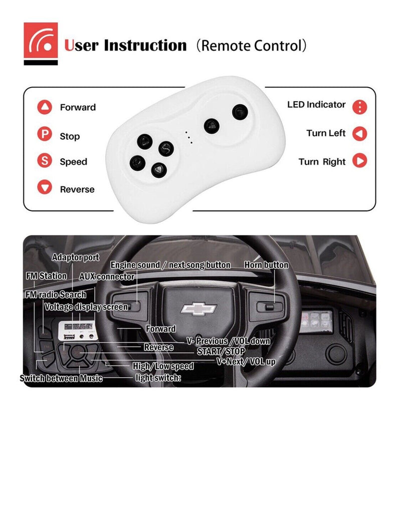 Load image into Gallery viewer, Chevrolet Silverado 12V Electric Ride-On Truck for Kids with 4 Wheels
