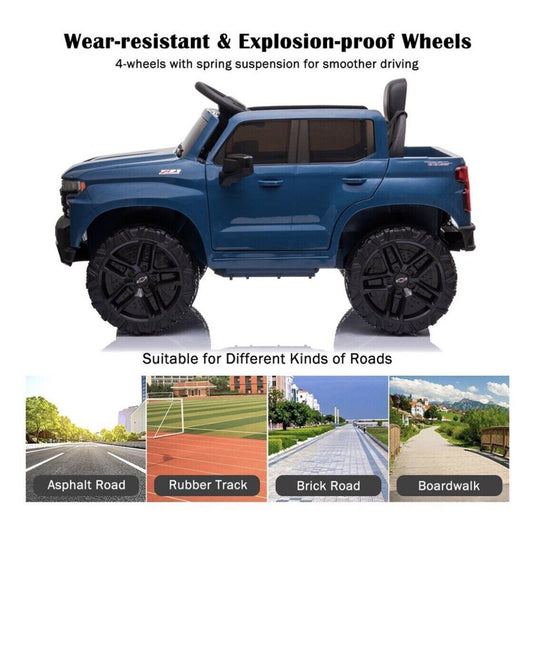 Chevrolet Silverado 12V Electric Ride-On Truck for Kids with 4 Wheels