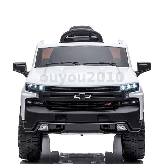 Chevrolet Silverado 12V Kids Ride-On Car with Music, LED Lights, and Remote Control