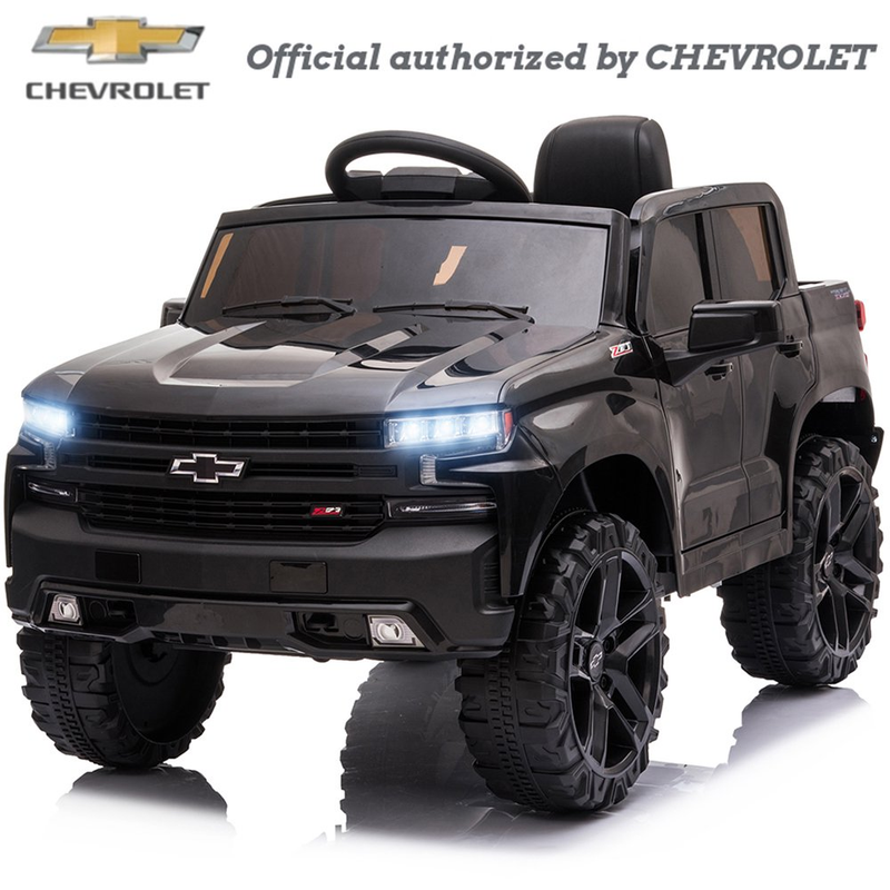 Load image into Gallery viewer, Chevrolet Silverado 12V Kids Ride-On Truck with Remote Control - Black
