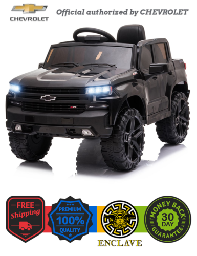Load image into Gallery viewer, Chevrolet Silverado 12V Kids Ride-On Truck with Remote Control - Black

