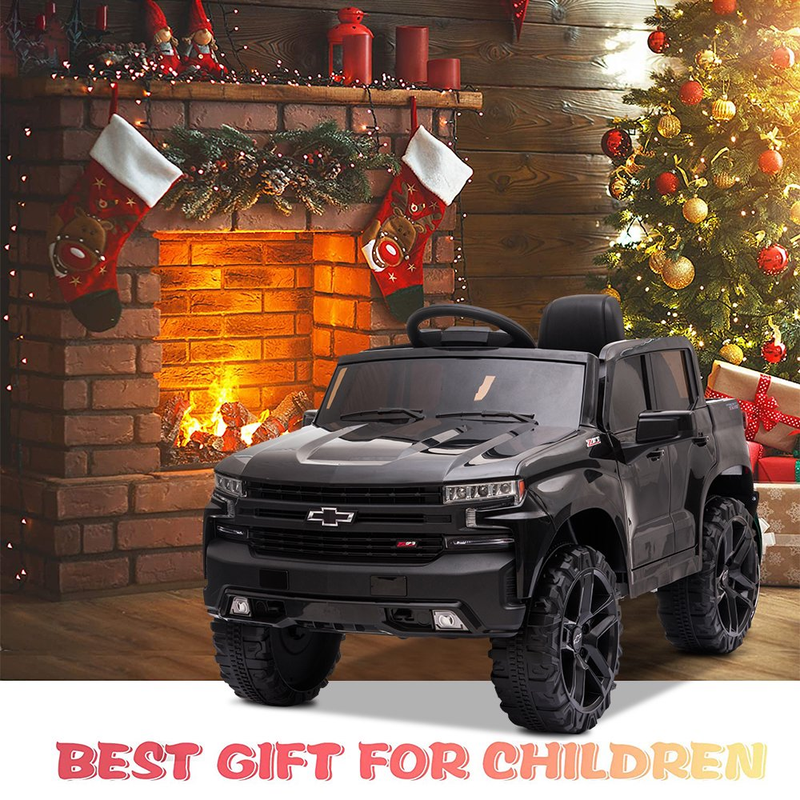 Load image into Gallery viewer, Chevrolet Silverado 12V Kids Ride-On Truck with Remote Control - Black
