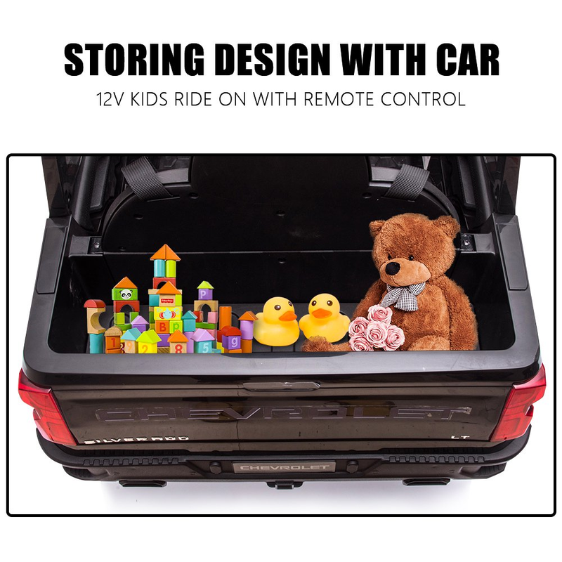 Load image into Gallery viewer, Chevrolet Silverado 12V Kids Ride-On Truck with Remote Control - Black
