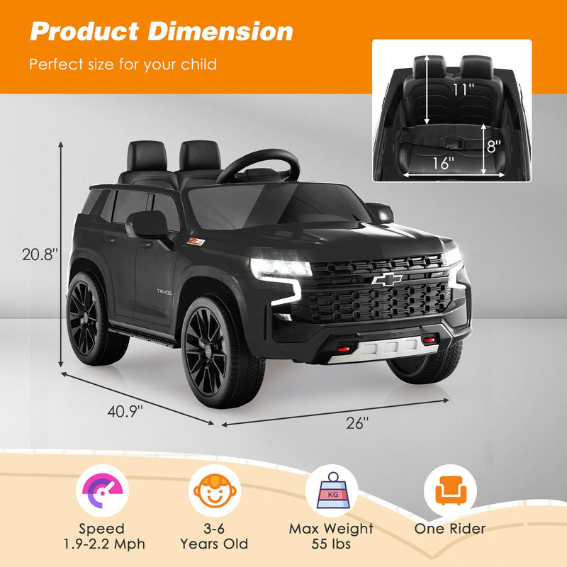 Load image into Gallery viewer, Chevrolet Tahoe 12V Electric Ride-On Truck for Kids with Remote Control, Lights, and Music
