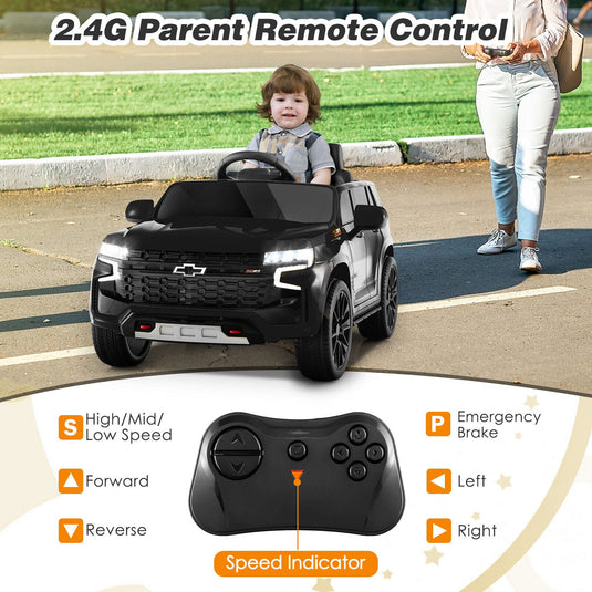 Chevrolet Tahoe 12V Electric Ride-On Truck for Kids with Remote Control, Lights, and Music