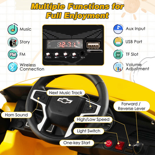 Chevrolet Tahoe 12V Electric Ride-On Truck for Kids with Remote Control, Lights, and Music