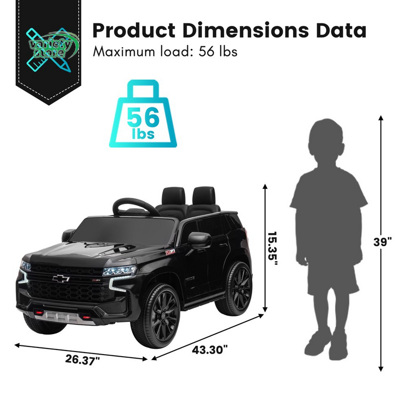 Load image into Gallery viewer, Chevrolet Tahoe 12V Ride on Car for Kids with Remote Control - 4-in-1 Versatile Toy
