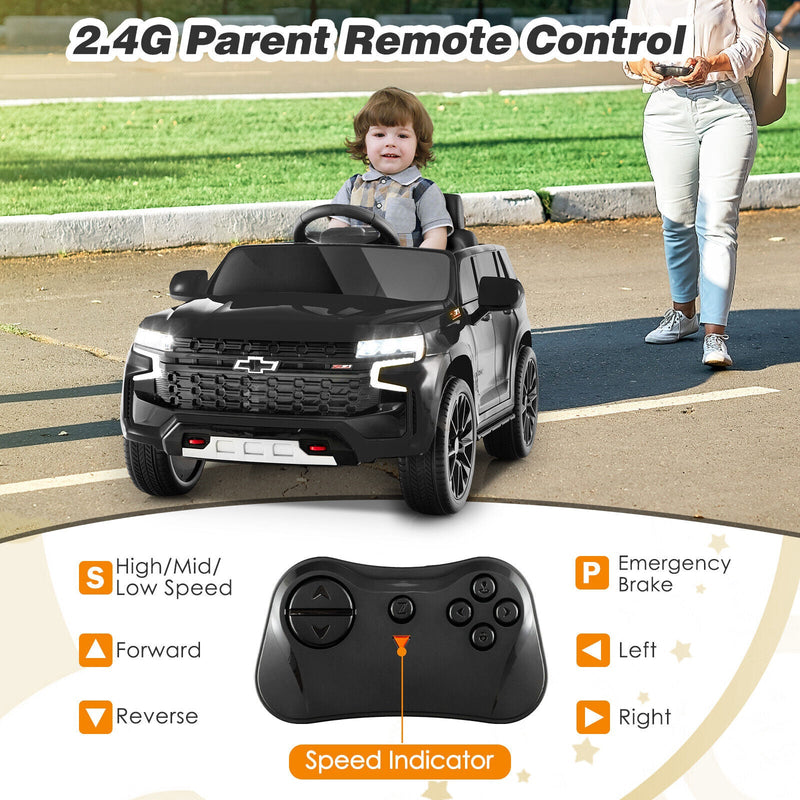 Load image into Gallery viewer, Chevrolet Tahoe Electric Ride-On Truck for Kids with Remote Control, Music, and Lights - 12V SUV Toy
