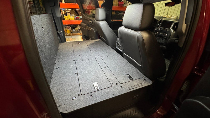 Load image into Gallery viewer, CHEVY - SILVERADO - 4TH GEN - GMC - SIERRA - 2019-PRESENT - 5TH GEN - EXPLORE SERIES - CREW CAB - SEAT DELETE PLATE SYSTEM - SECOND ROW - 100%
