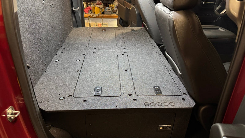 Load image into Gallery viewer, CHEVY - SILVERADO - 4TH GEN - GMC - SIERRA - 2019-PRESENT - 5TH GEN - EXPLORE SERIES - CREW CAB - SEAT DELETE PLATE SYSTEM - SECOND ROW - 100%
