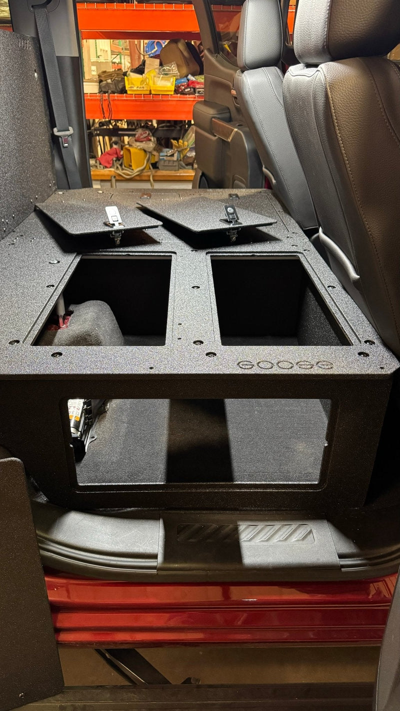 Load image into Gallery viewer, CHEVY - SILVERADO - 4TH GEN - GMC - SIERRA - 2019-PRESENT - 5TH GEN - EXPLORE SERIES - CREW CAB - SEAT DELETE PLATE SYSTEM - SECOND ROW - 100%
