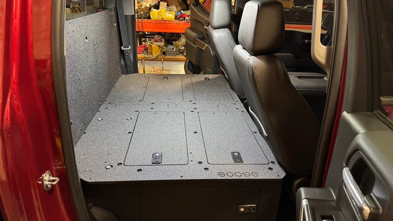 Load image into Gallery viewer, CHEVY - SILVERADO - 4TH GEN - GMC - SIERRA - 2019-PRESENT - 5TH GEN - EXPLORE SERIES - CREW CAB - SEAT DELETE PLATE SYSTEM - SECOND ROW - 100%
