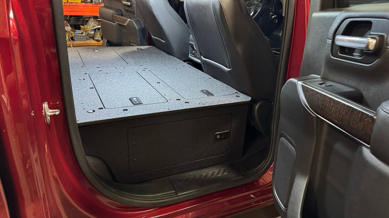 Load image into Gallery viewer, CHEVY - SILVERADO - 4TH GEN - GMC - SIERRA - 2019-PRESENT - 5TH GEN - EXPLORE SERIES - CREW CAB - SEAT DELETE PLATE SYSTEM - SECOND ROW - 100%

