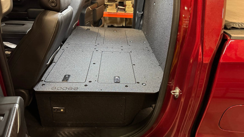 Load image into Gallery viewer, CHEVY - SILVERADO - 4TH GEN - GMC - SIERRA - 2019-PRESENT - 5TH GEN - EXPLORE SERIES - CREW CAB - SEAT DELETE PLATE SYSTEM - SECOND ROW - 100%
