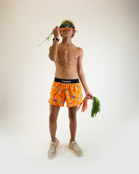 Load image into Gallery viewer, Men&#39;s Bad Bunny 4&quot; Half Split Shorts (Orange)

