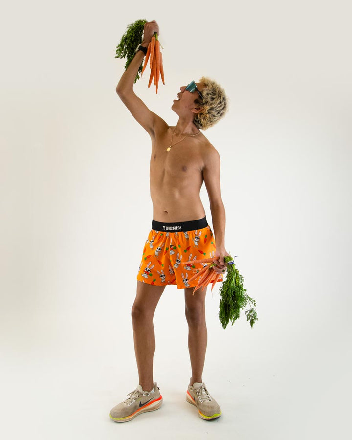 Load image into Gallery viewer, Men&#39;s Bad Bunny 4&quot; Half Split Shorts (Orange)
