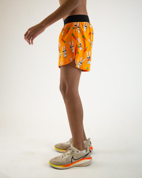 Load image into Gallery viewer, Men&#39;s Bad Bunny 4&quot; Half Split Shorts (Orange)

