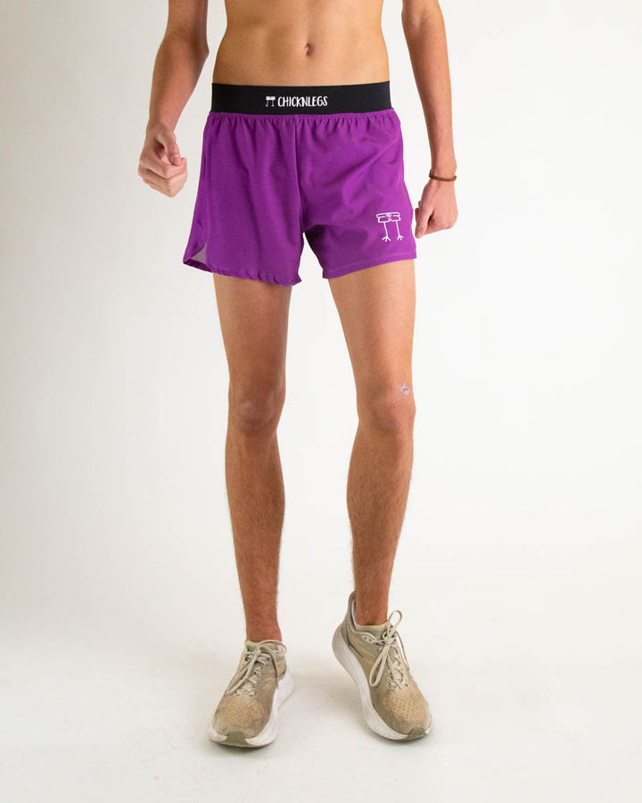 Load image into Gallery viewer, Men&#39;s Deep Purple 4&quot; Half Split Shorts XS S M L XL
