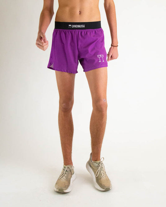Men's Deep Purple 4" Half Split Shorts XS S M L XL