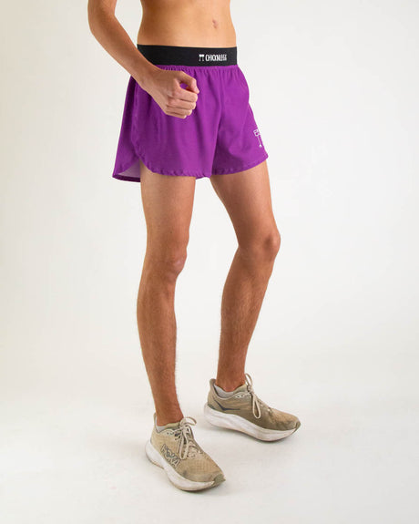 Load image into Gallery viewer, Men&#39;s Deep Purple 4&quot; Half Split Shorts XS S M L XL

