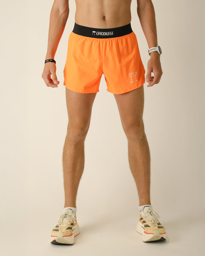 Load image into Gallery viewer, Men&#39;s Neon Orange 4&quot; Half Split Shorts
