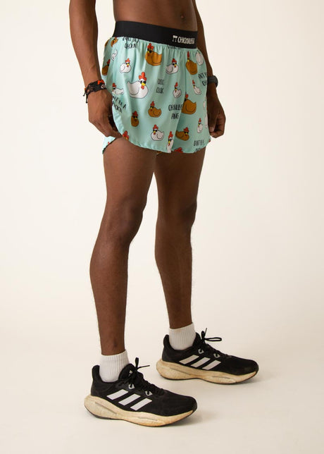 Load image into Gallery viewer, Men&#39;s Swaggy Chickens 4&quot; Half Split Shorts
