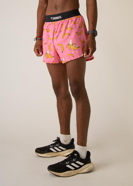 Load image into Gallery viewer, Men&#39;s Pink Bananas 4&quot; Half Split Shorts XS S M L XL
