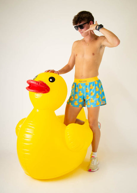Load image into Gallery viewer, Men&#39;s Rubber Ducky 4&quot; Half Split Shorts XS S M L XL
