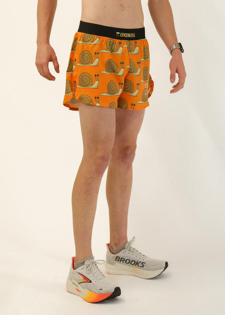 Load image into Gallery viewer, Men&#39;s Snails Pace 4&quot; Half Split Shorts (Orange) Medium
