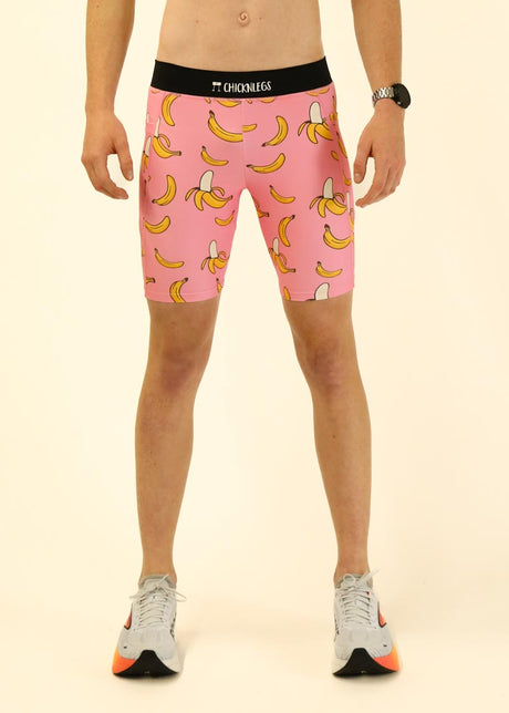 Load image into Gallery viewer, Men&#39;s Pink Bananas 8&quot; Half Tights XS S M L XL
