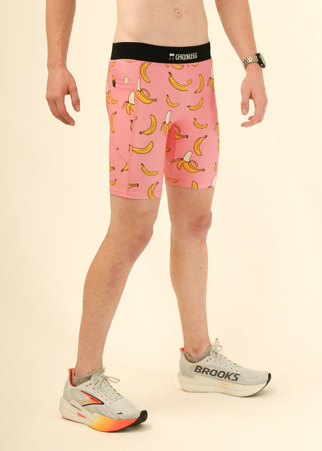 Men's Pink Bananas 8" Half Tights XS S M L XL