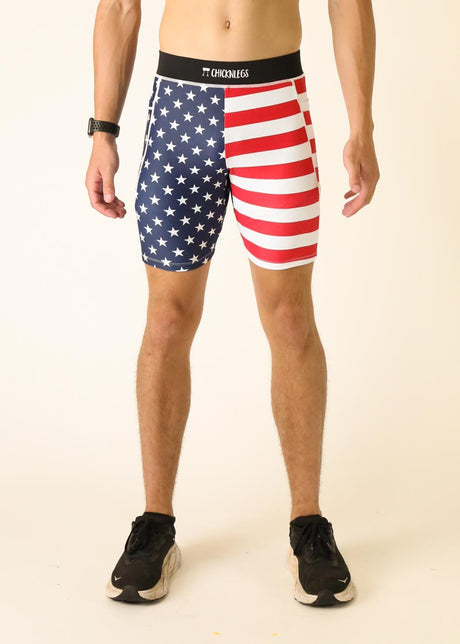 Load image into Gallery viewer, Men&#39;s USA 8&quot; Half Tights (XS S M L XL)
