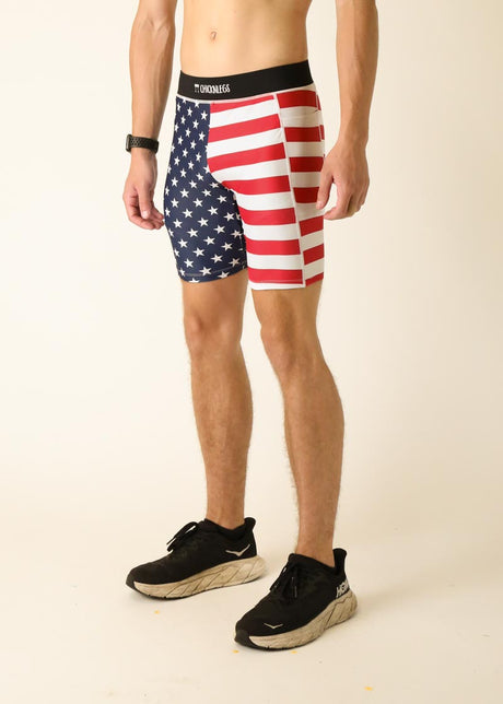 Men's USA 8" Half Tights (XS S M L XL)