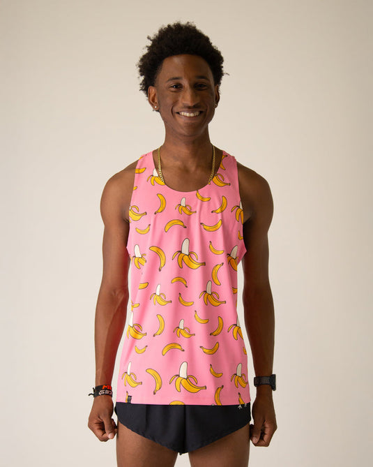 Men's Pink Bananas Performance Singlet