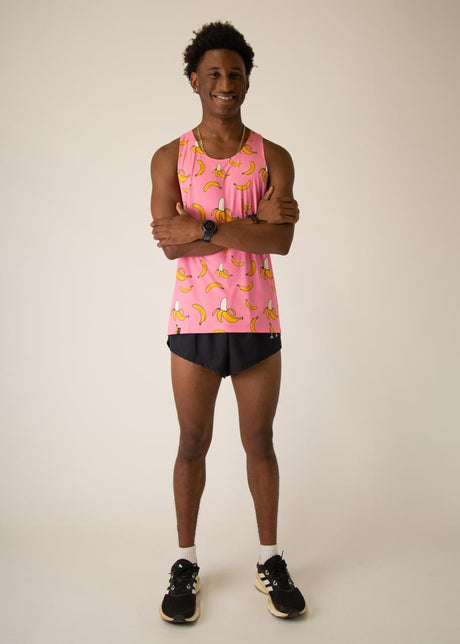 Load image into Gallery viewer, Men&#39;s Pink Bananas Performance Singlet
