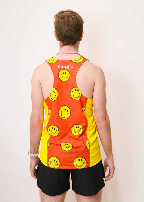 Load image into Gallery viewer, Men&#39;s Smileys Performance Singlet (Orange) XS S M L XL
