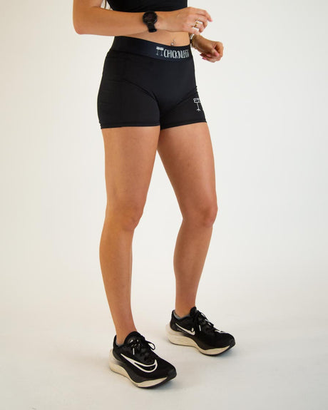 Load image into Gallery viewer, Women&#39;s Black 3&quot; 2-Pocket Compression Shorts XS S M L XL
