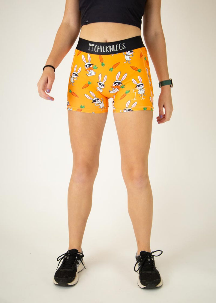Load image into Gallery viewer, Women&#39;s Bad Bunny 3&quot; 2-Pocket Compression Shorts XS S M L XL
