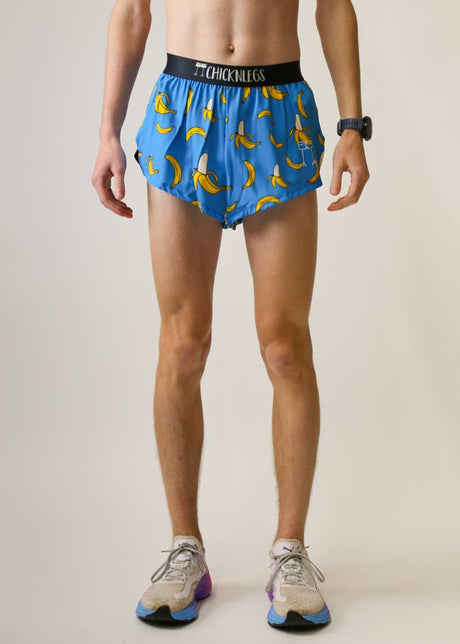 Load image into Gallery viewer, Men&#39;s Blue Bananas 2&quot; Half Split Shorts (XS, S, M, L, XL)
