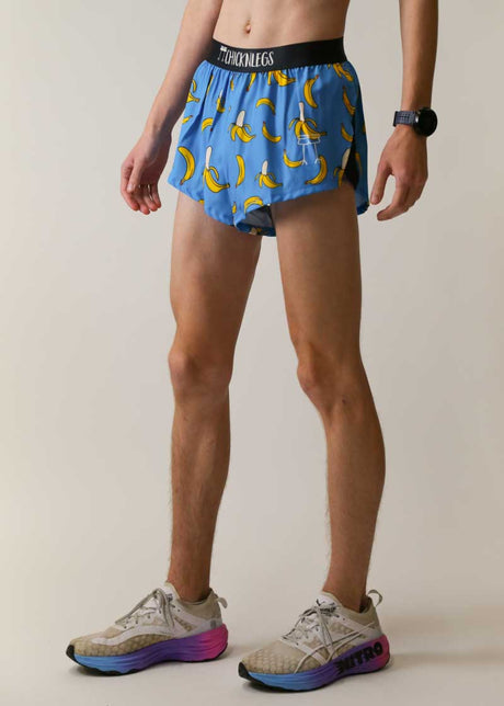 Load image into Gallery viewer, Men&#39;s Blue Bananas 2&quot; Half Split Shorts (XS, S, M, L, XL)
