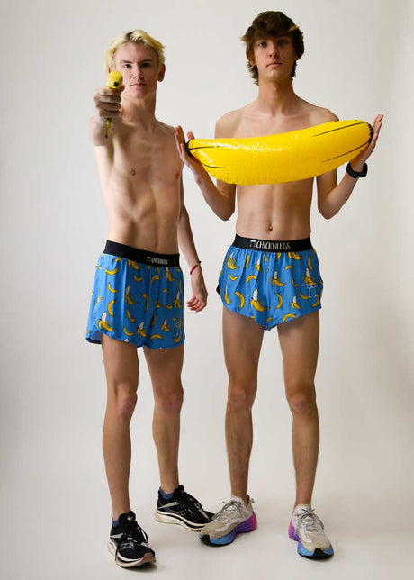 Load image into Gallery viewer, Men&#39;s Blue Bananas 2&quot; Half Split Shorts (XS, S, M, L, XL)
